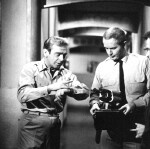 Richard Basehart and Robert Dowdell in Voyage to the Bottom of the Sea
